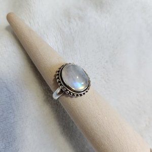 Sterling Silver and Moonstone Ring Size 6